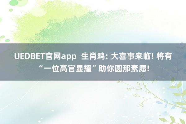UEDBET官网app  生肖鸡: 大喜事来临! 将有“一位高官显耀”助你圆那素愿!