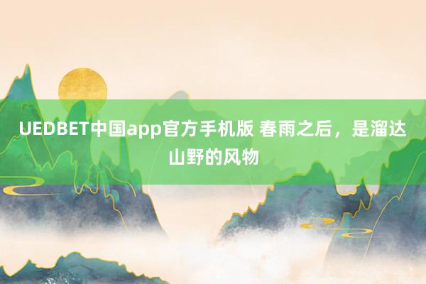 UEDBET中国app官方手机版 春雨之后，是溜达山野的风物