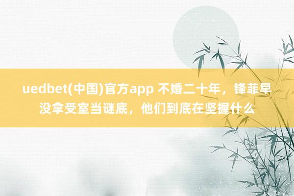 uedbet(中国)官方app 不婚二十年，锋菲早没拿受室当谜底，他们到底在坚握什么