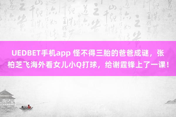 UEDBET手机app 怪不得三胎的爸爸成谜，张柏芝飞海外看女儿小Q打球，给谢霆锋上了一课！