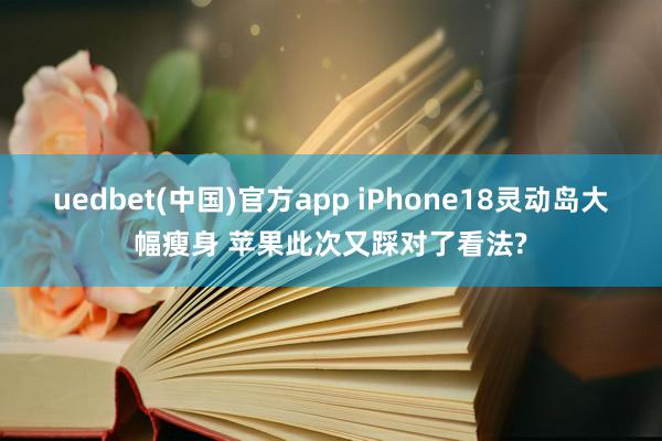 uedbet(中国)官方app iPhone18灵动岛大幅瘦身 苹果此次又踩对了看法?