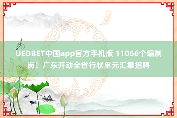 UEDBET中国app官方手机版 11066个编制岗！广东开动全省行状单元汇集招聘