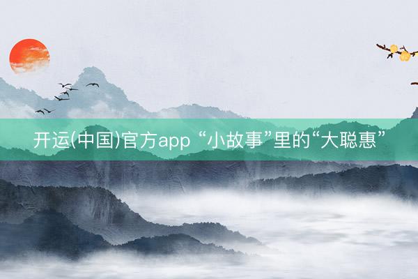 开运(中国)官方app “小故事”里的“大聪惠”
