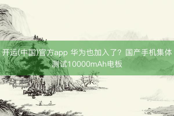 开运(中国)官方app 华为也加入了？国产手机集体测试10000mAh电板