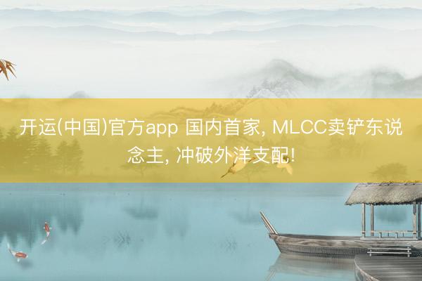 开运(中国)官方app 国内首家， MLCC卖铲东说念主， 冲破外洋支配!