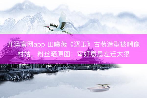 开运官网app 田曦薇《逐玉》古装造型被嘲像村姑，粉丝晒原图：审好意思左迁太狠